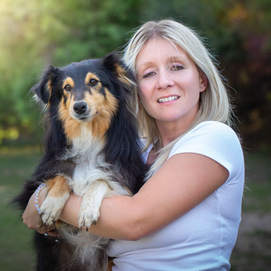 Chantal with dog